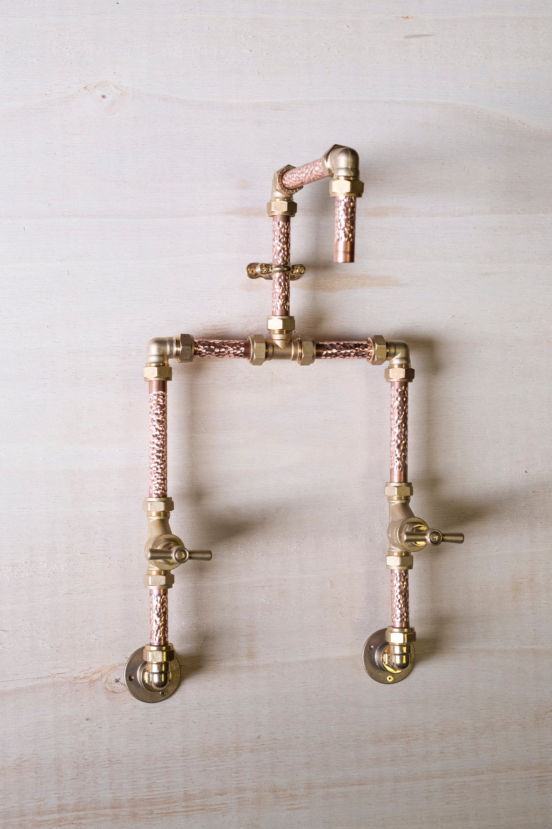 Handcrafted Industrial Solid Copper and Brass Faucet – view 5