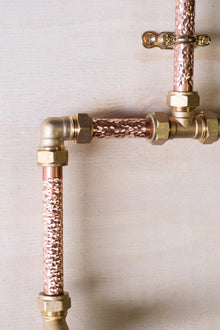 Handcrafted Industrial Solid Copper and Brass Faucet – view 2