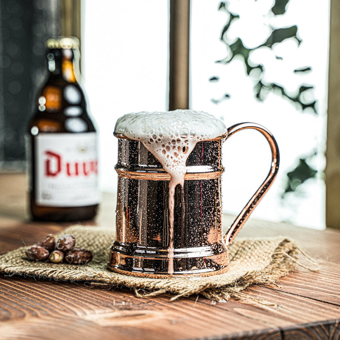 Handcrafted Copper Beer Mug – Classic Tankard for Chilled Drinks & Barware Enthusiasts