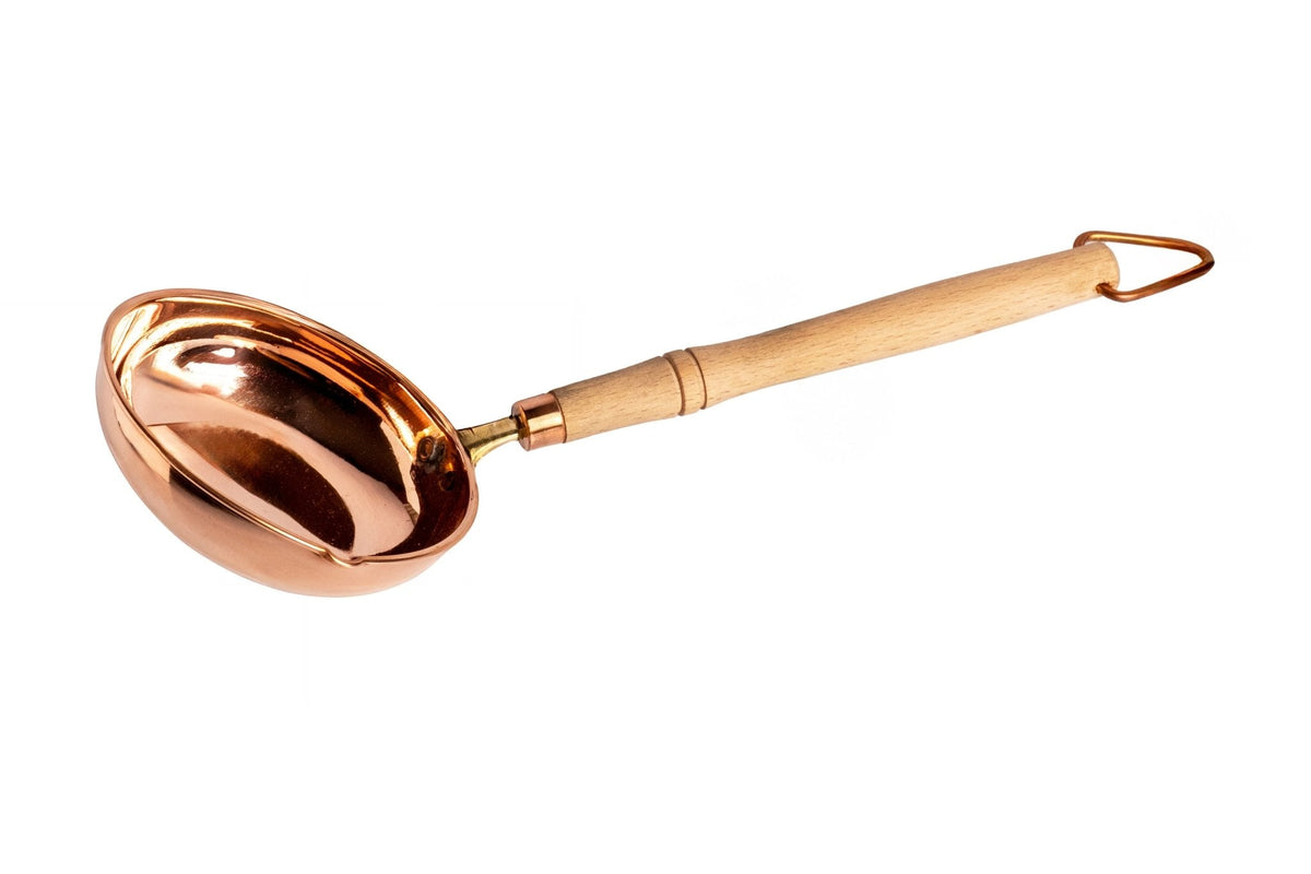Handcrafted Copper Ladle with Wooden Handle – Traditional Cooking and Serving Utensil - Alfiq's Store