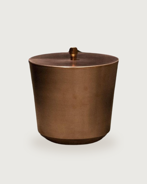 Bathroom Trash Bin with Lid – 100% Solid Copper, Handmade Brushed Finish