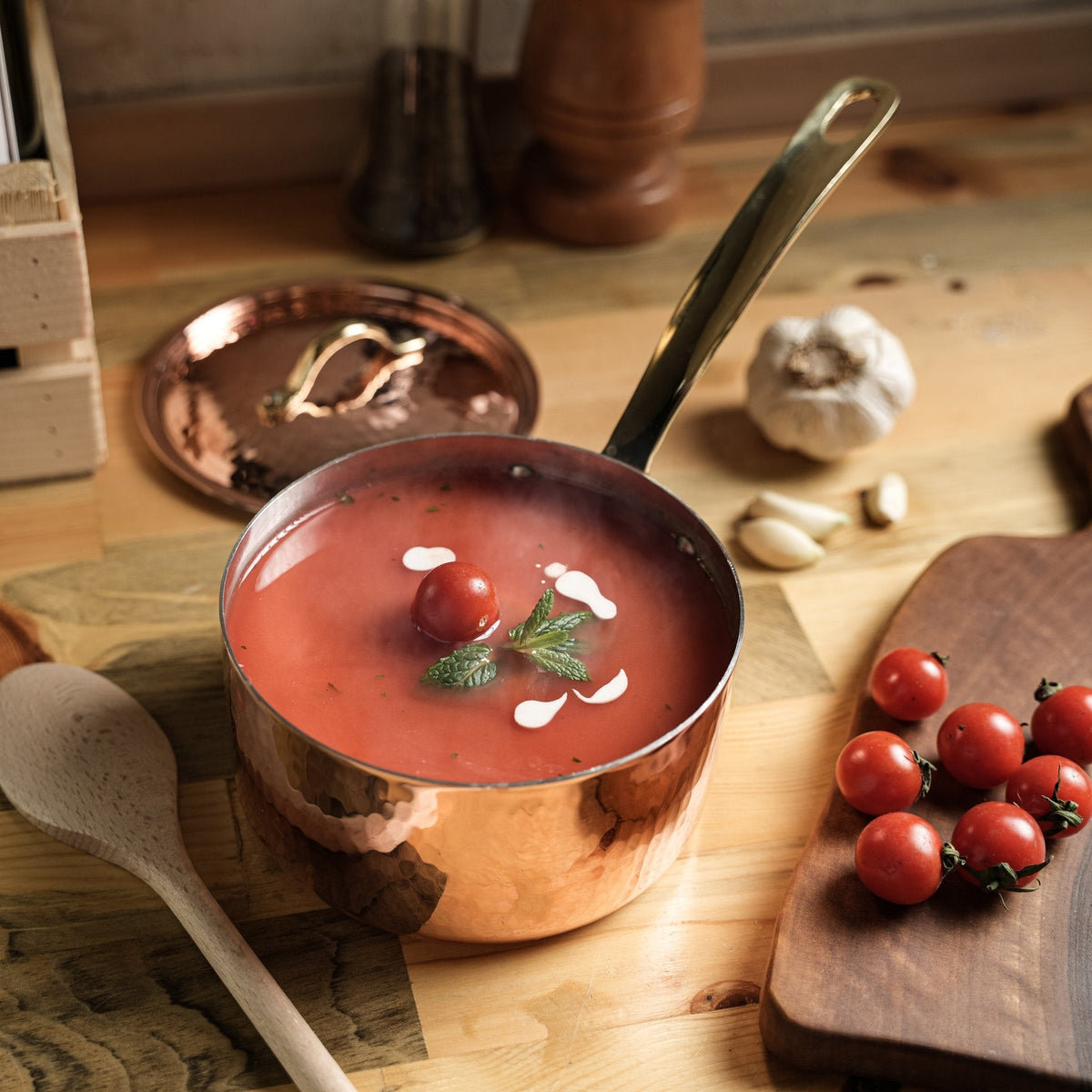 Handmade Copper Saucepan with Lid – Premium Cookware for Gourmet Cooking (2.5L) - Alfiq's Store
