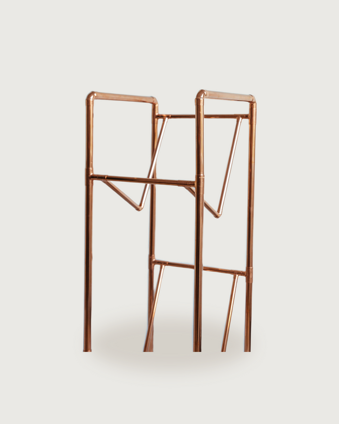 Standing Vinyl Record Holder – 100% Solid Copper, Handcrafted