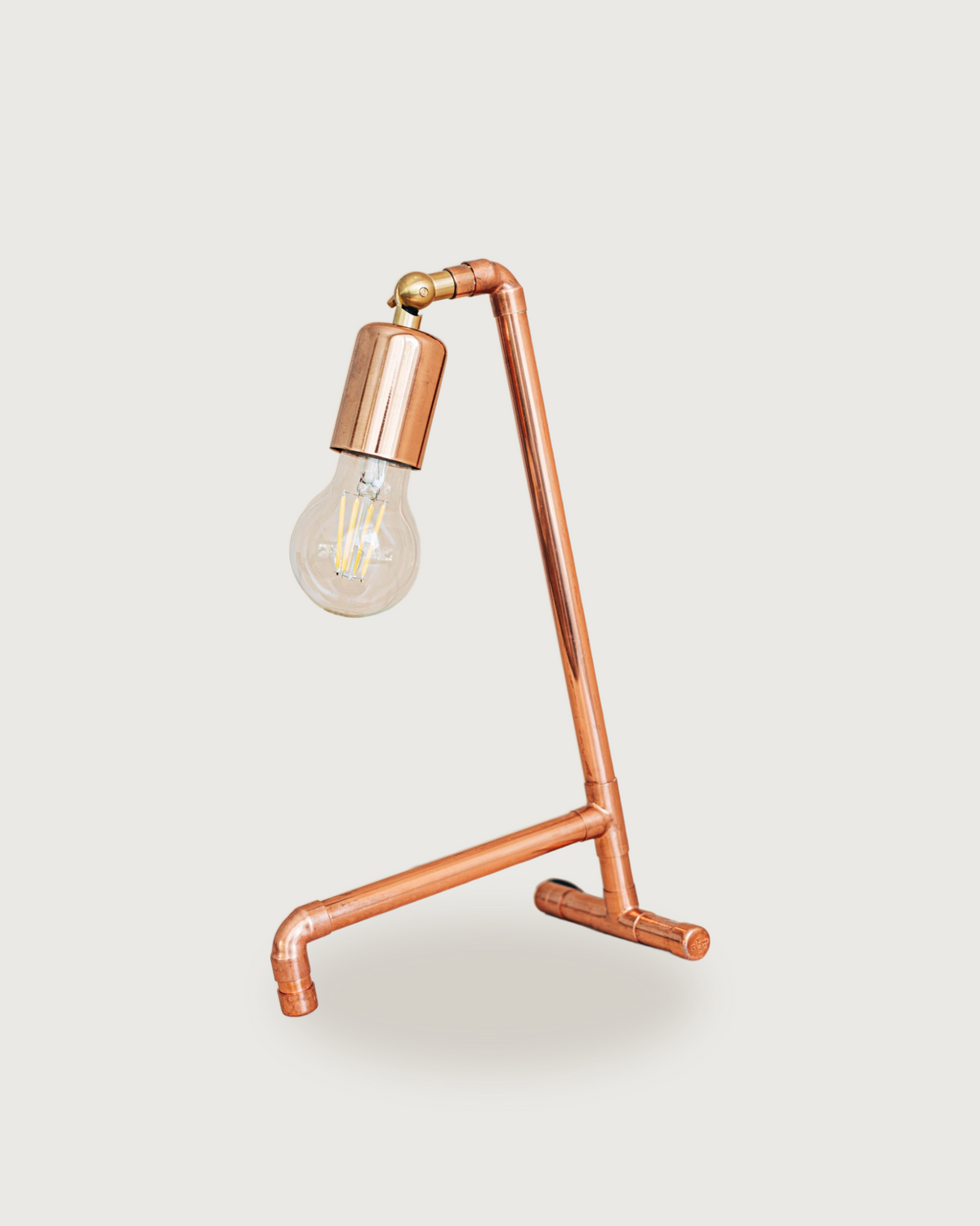 Table Lamp – 100% Solid Copper Pipe, Handcrafted Industrial Design