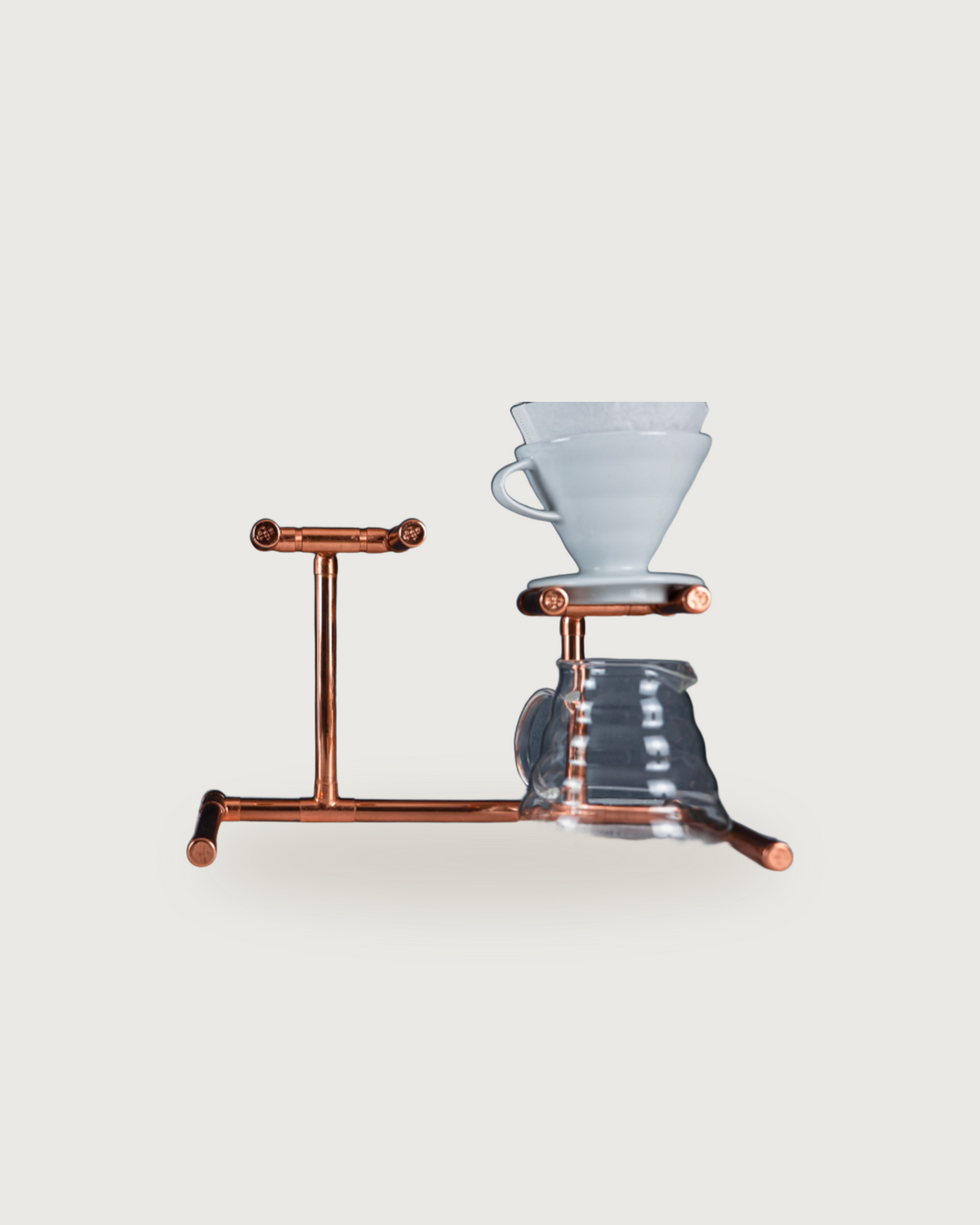 Pour-Over Coffee Stand – 100% Solid Copper, Industrial Design