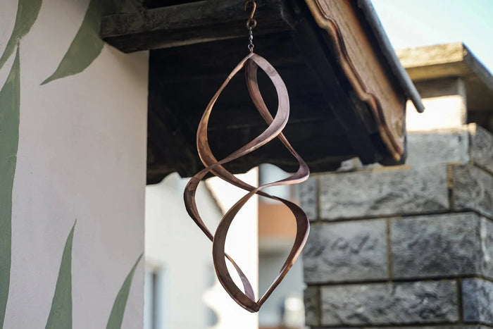 Solid Copper Wind Spinner with Hanger | Copper Garden Decor | Handmade Infinity Symbol Sculpture| 100% Solid Copper