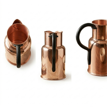 Handmade Solid Copper Water Pitcher – Vintage Farmhouse Jug with Black Hand – view 2