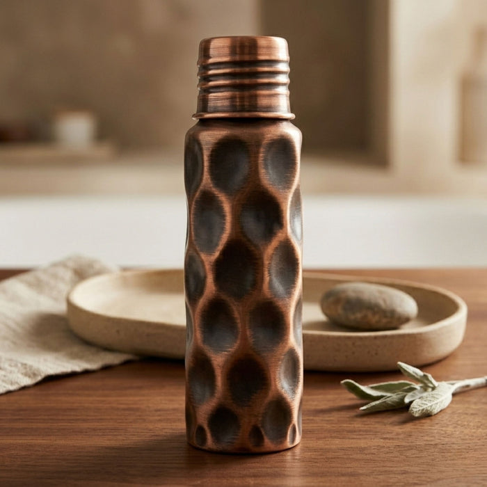 Handmade Dark Copper Water Bottle 750ml