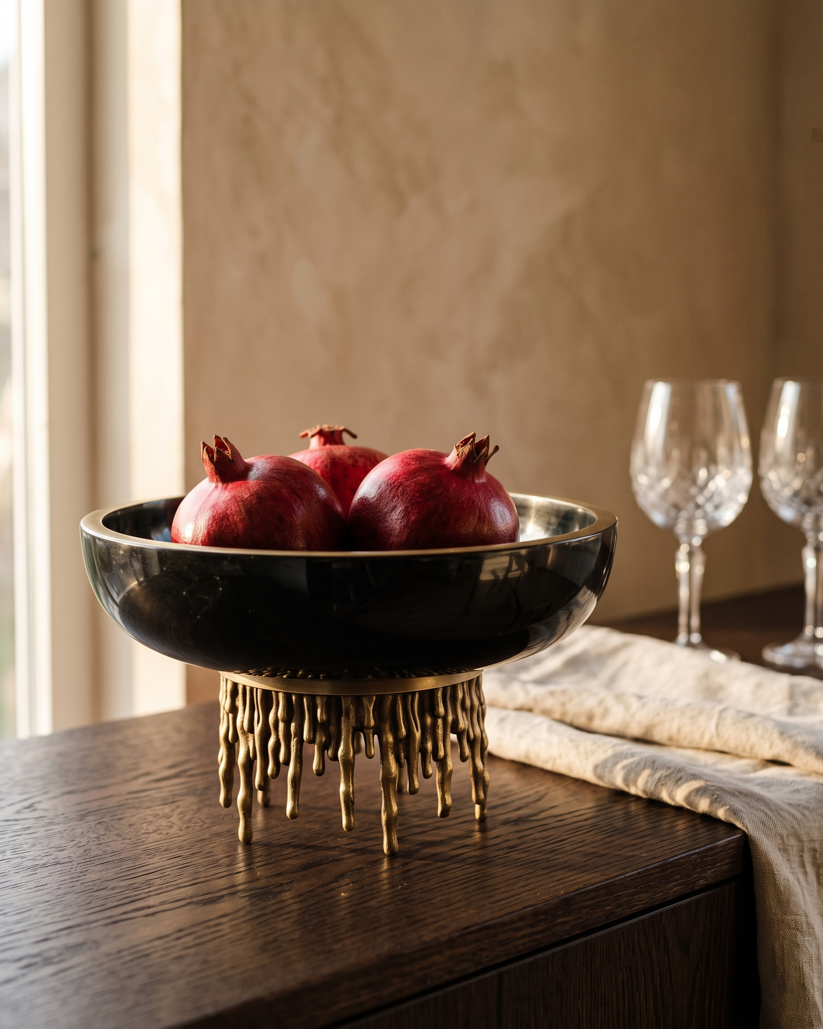Dory Bowl II styled in a warm interior setting