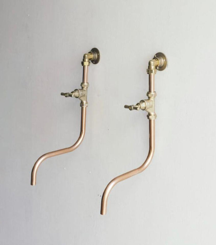 Handcrafted Industrial Copper Faucet – Curved Spout