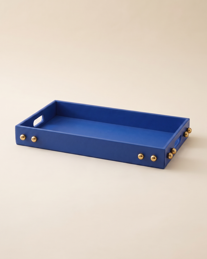 Electric Blue Studded Tray – Bold Color Meets Sleek Utility