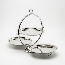 Elegant Chrome - Plated Pure Copper Two - Tier Serving Stand – Modern Dessert & Pastry Display Tray - Alfiq's Store
