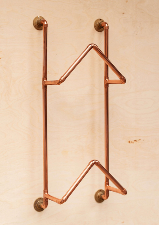 Industrial Copper Wall-Mounted Record Holder