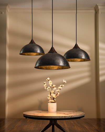 Handmade Farmhouse Dark Copper Pendant Light – Timeless Elegance for Interior & Exterior Spaces