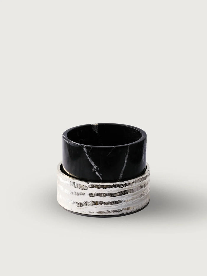 Molten Brass Marble Candlestick II