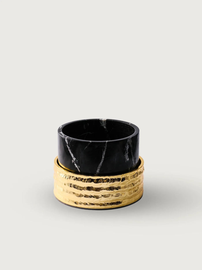 Molten Brass Marble Candlestick III