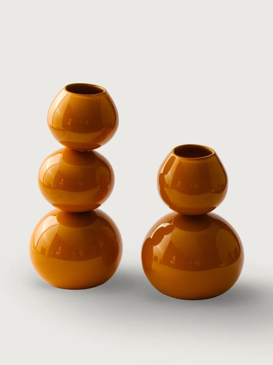 Two-Segment Glass Vase Set of 2