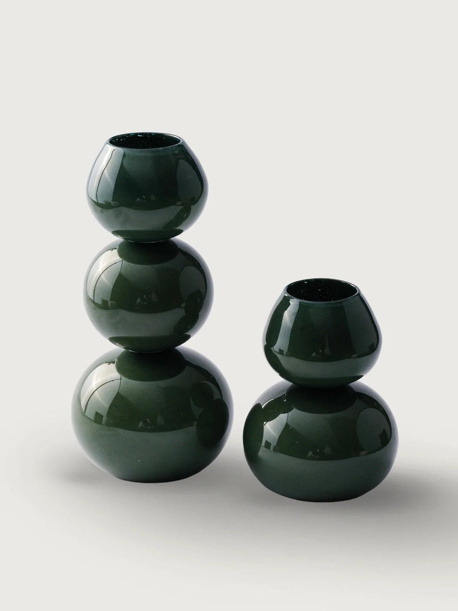 Two-Segment Glass Vase Set of 2