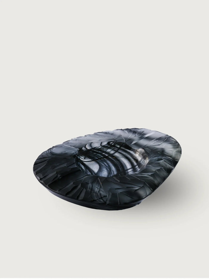 Glass Ashtray with Stone Detail