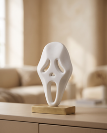 Ghost Decorative Object White - styled on a warm beige console in a cosy interior