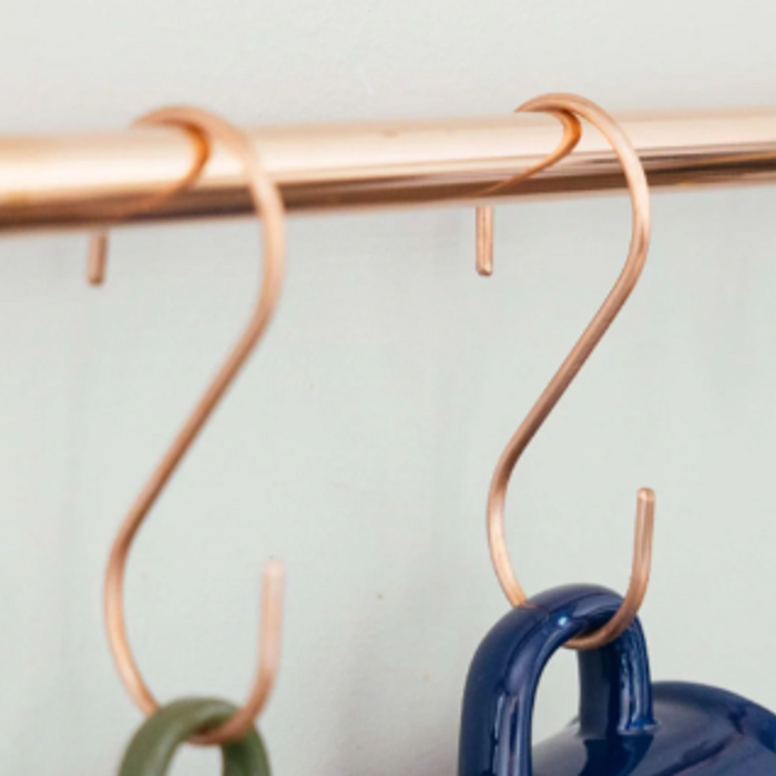 Set of Six Copper S-Hook – Elegant Hanging Organizer