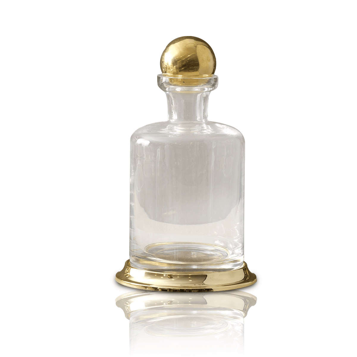 Glass Decanter with Polished Brass Base & Lid - Alfiq's Store