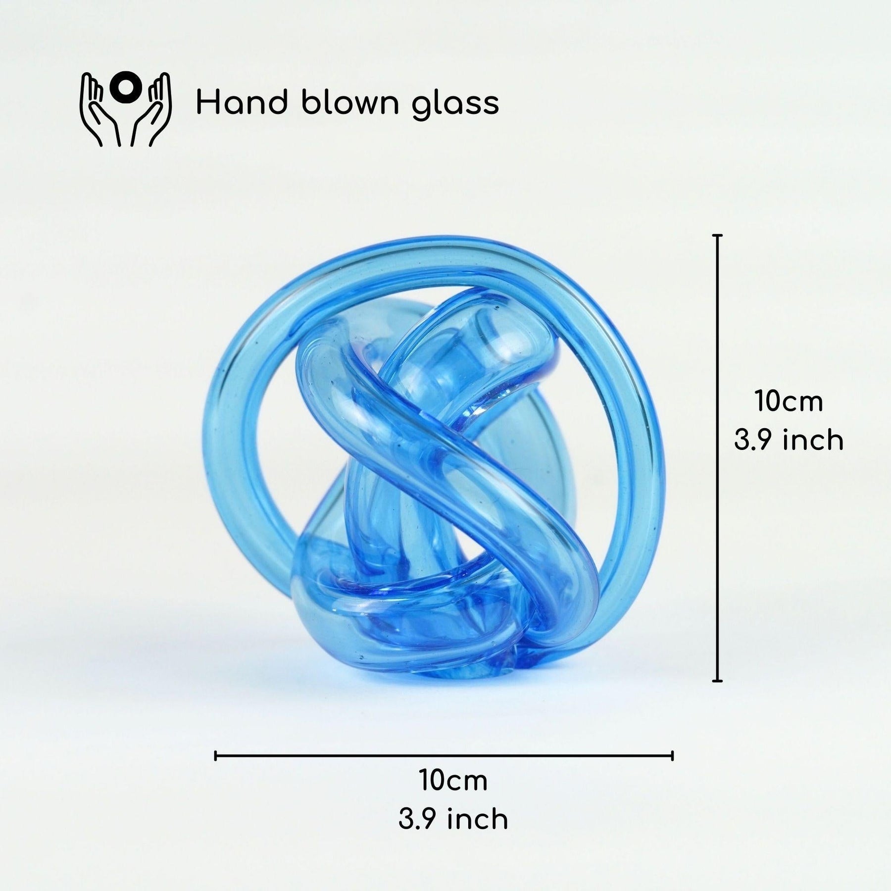 Hand Blown Glass Brown Knot Decorative Object - Handmade Unique Hand - Blown Figurines & Ornaments - Alfiq's Store