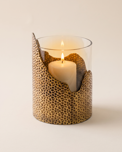 Hammered Brass Candlestick