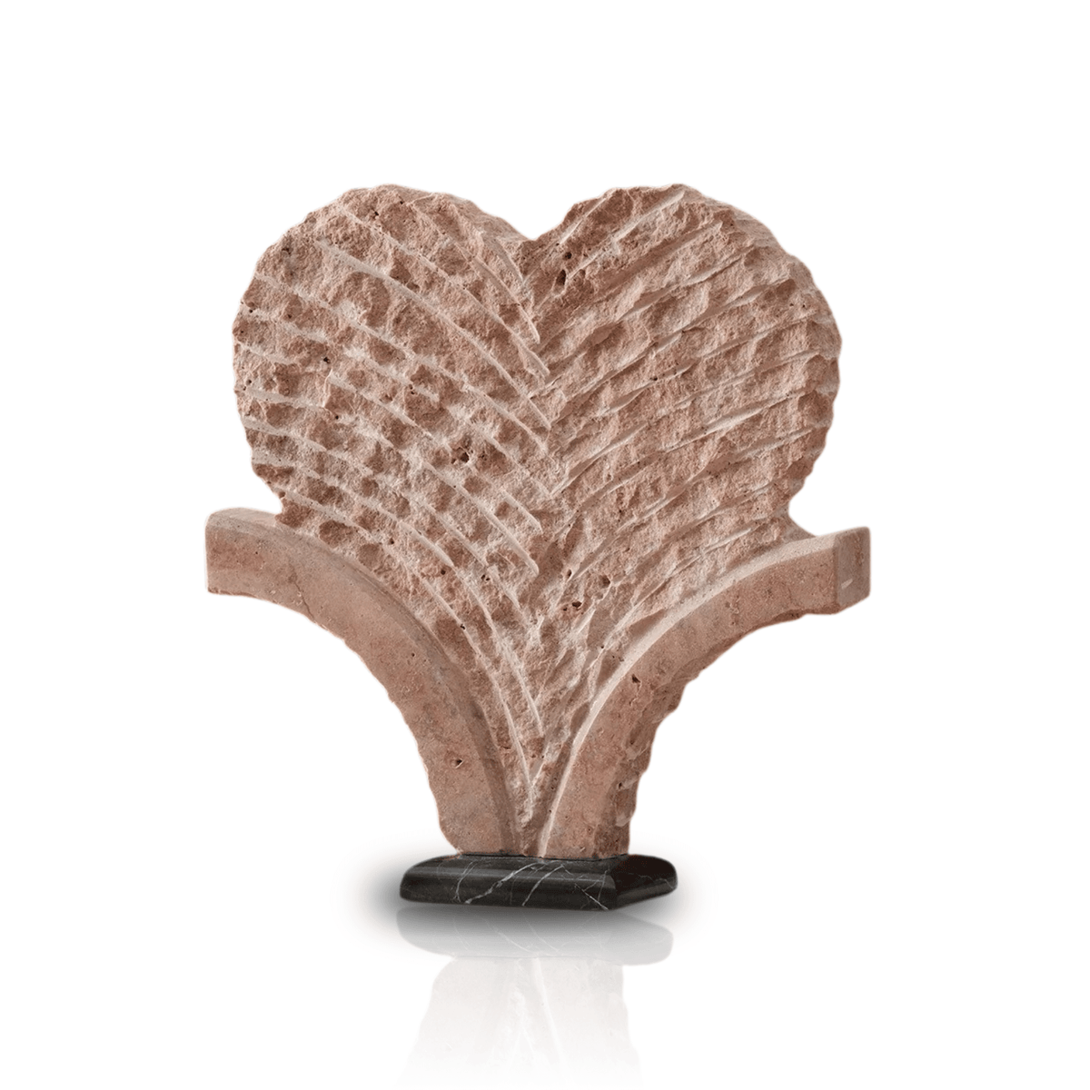Hand - Carved Rose Marble Palm Fan Sculpture - Alfiq's Store