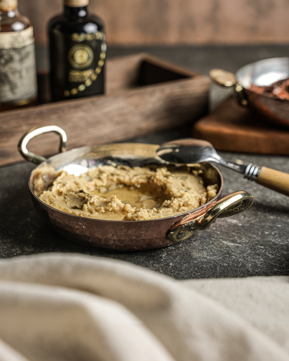 Hand - Hammered Copper Frying Pan with Brass Handles – Authentic Turkish Sahan - Alfiq's Store