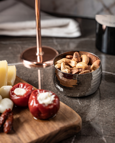 Hand-Hammered Solid Copper Snack Bowl – Chrome Finish, 300ml