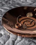 Hand-Hammered Copper Trinket & Wellness Plate – Jewelry Holder & Incense Dish