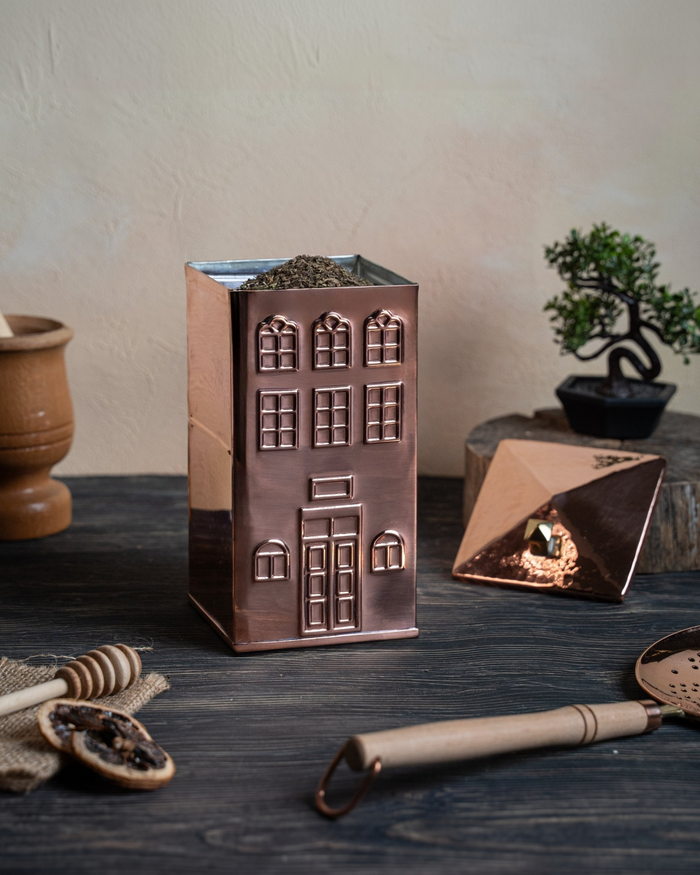 Handcrafted Copper House-Shaped Storage Container – Artistic Multifunctional Kitchen & Home Décor