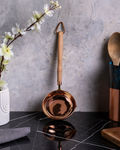Handcrafted Copper Ladle with Wooden Handle – Traditional Cooking and Serving Utensil