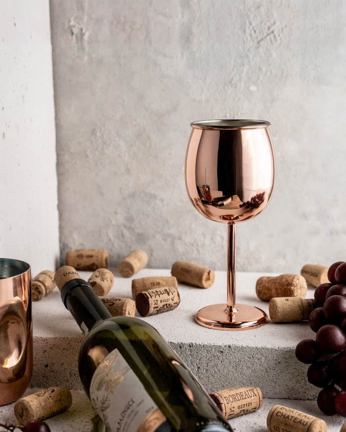 Handcrafted Copper Wine Goblet – Copper Glasses Collection