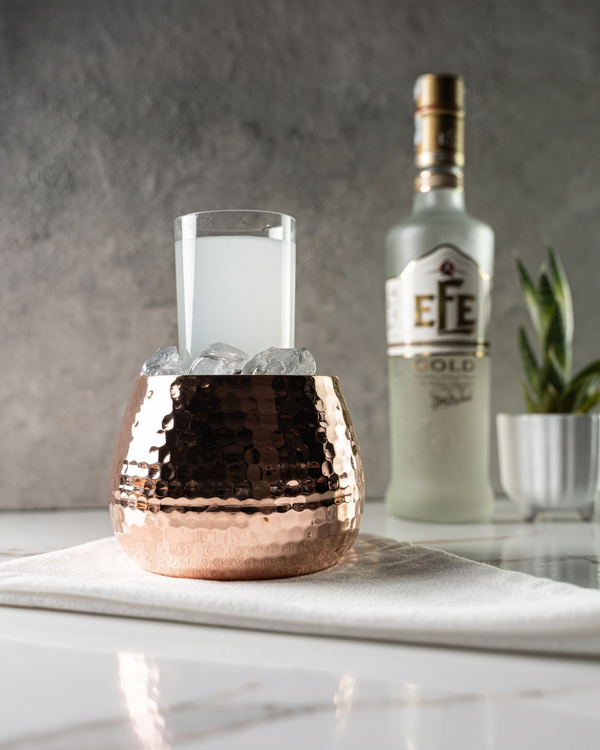 Handcrafted Hammered Copper Ice Bowl – Premium Drink and Glass Cooler Bowl