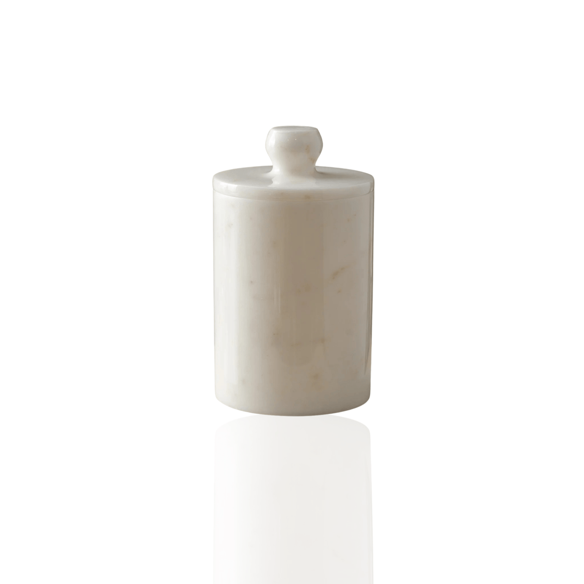 Handcrafted Marble Waste Bin –& White Bathroom Bin Cylindrical Form - Alfiq's Store