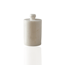 Handcrafted Marble Waste Bin –& White Bathroom Bin Cylindrical Form - Alfiq's Store