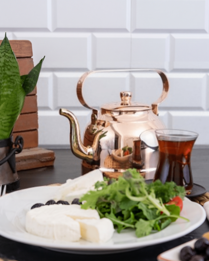 Handmade Pure Copper Teapot Kettle, 2L Turkish Pot