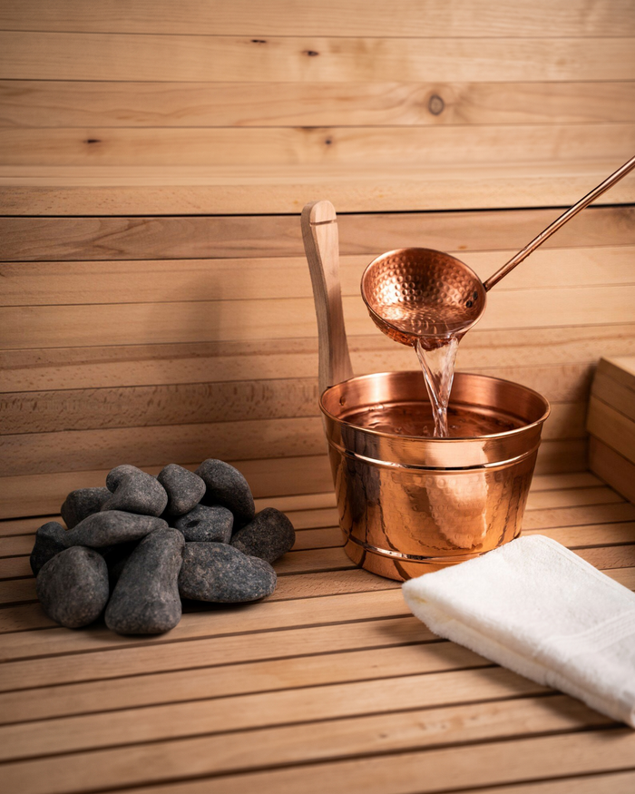 Handmade Copper Sauna Bucket & Ladle Set – Luxury Spa & Hammam Accessories