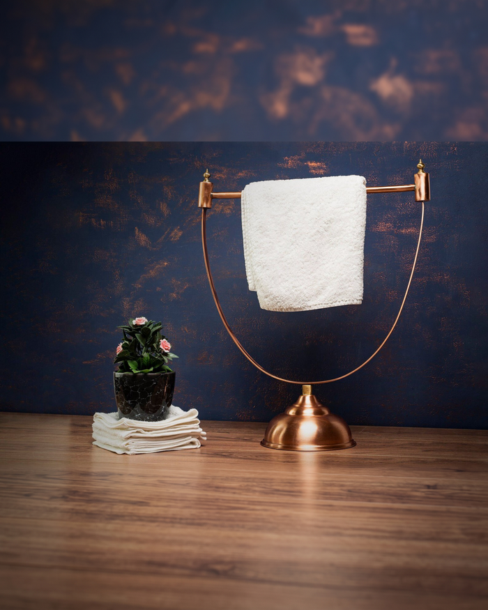 Handmade Copper Towel Holder Bar – Vintage Farmhouse Bathroom & Kitchen Decor
