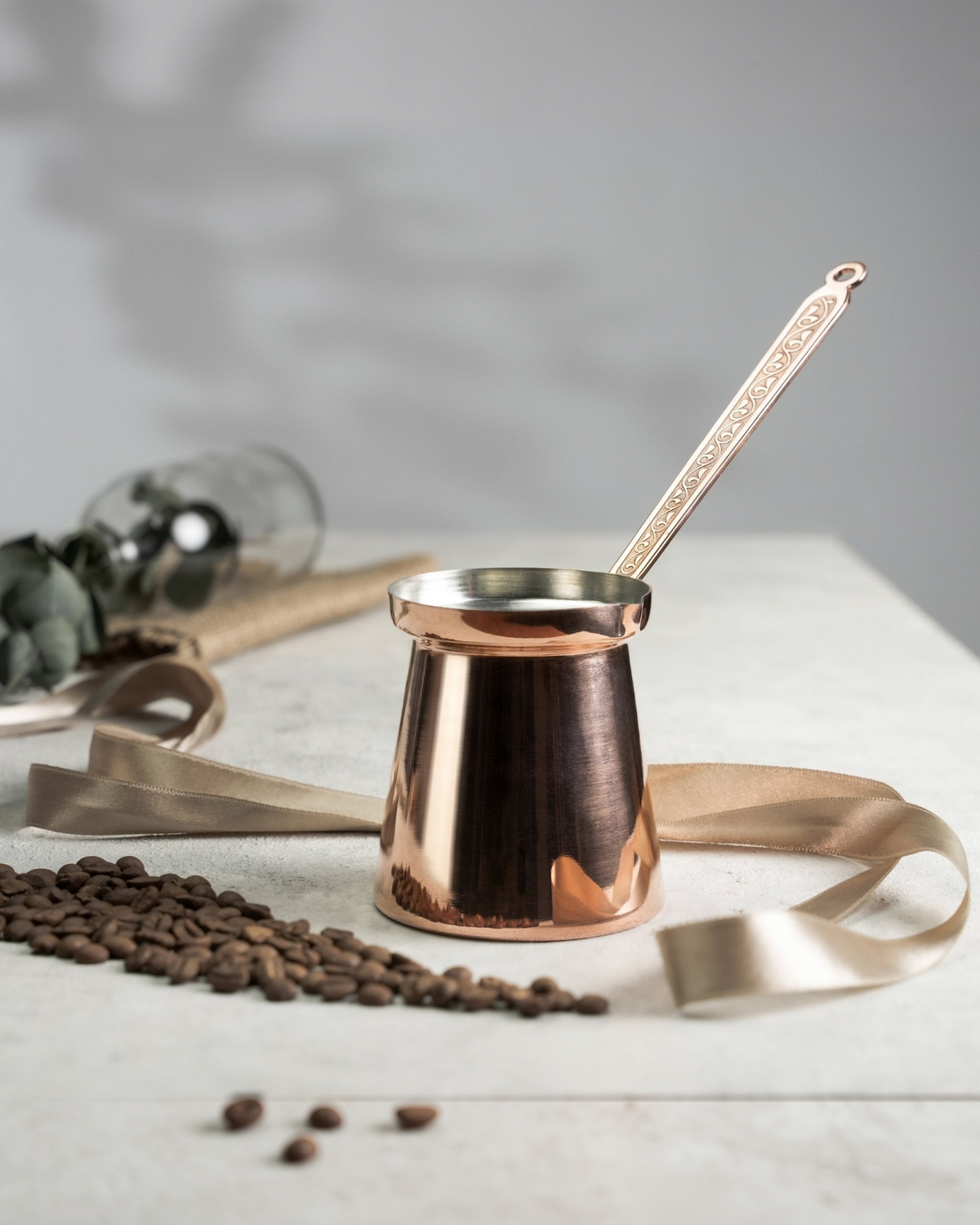 Handmade Copper Turkish Coffee Pot, Traditional Cezve for Authentic Brewing - Alfiq's Store