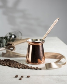 Handmade Copper Turkish Coffee Pot, Traditional Cezve for Authentic Brewing - Alfiq's Store