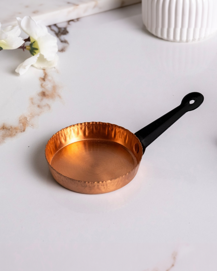 Miniature Dollhouse Copper Frying Pan & Copper Collectible Ornaments