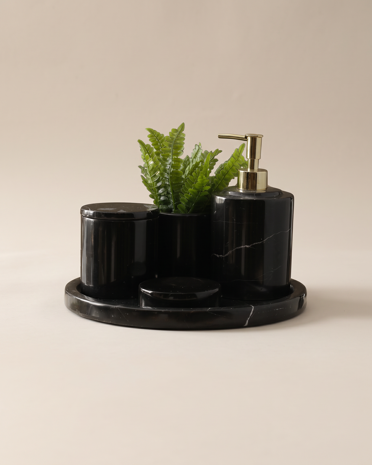 Round Marble Bathroom Set (Set of 4)