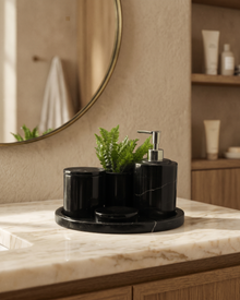 Round Marble Bathroom Set (Set of 4)