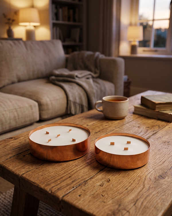 Candle Holders Set of 2 – 100% Solid Copper, Handmade from Recycled Copper
