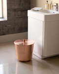 Bathroom Trash Can – 100% Solid Copper, Handmade Brushed Finish, 250 mm