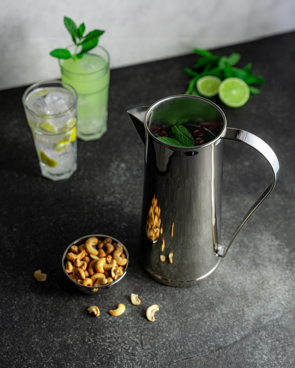 Handmade Silver-Colored Copper Water Pitcher – Elegant & Durable Beverage Jug
