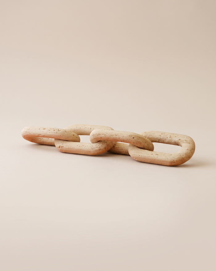 Travertine Chain Sculpture (One Piece)